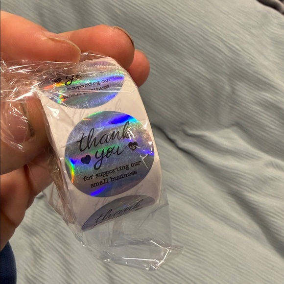 Thank You Sticker Roll Silver - Picture 4 of 4